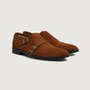 color swatch Boston Double Monk Strap Brown Suede Leather Shoes