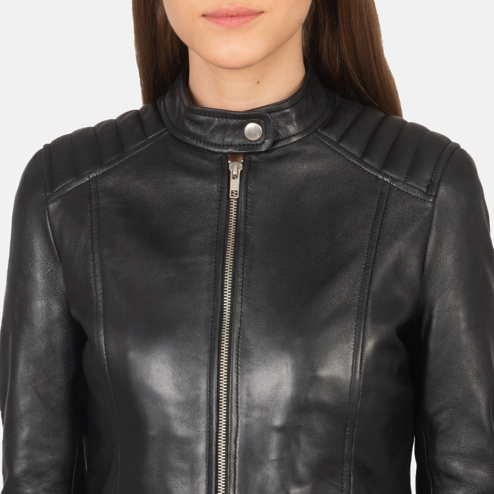 Womens leather biker jacket nz discount