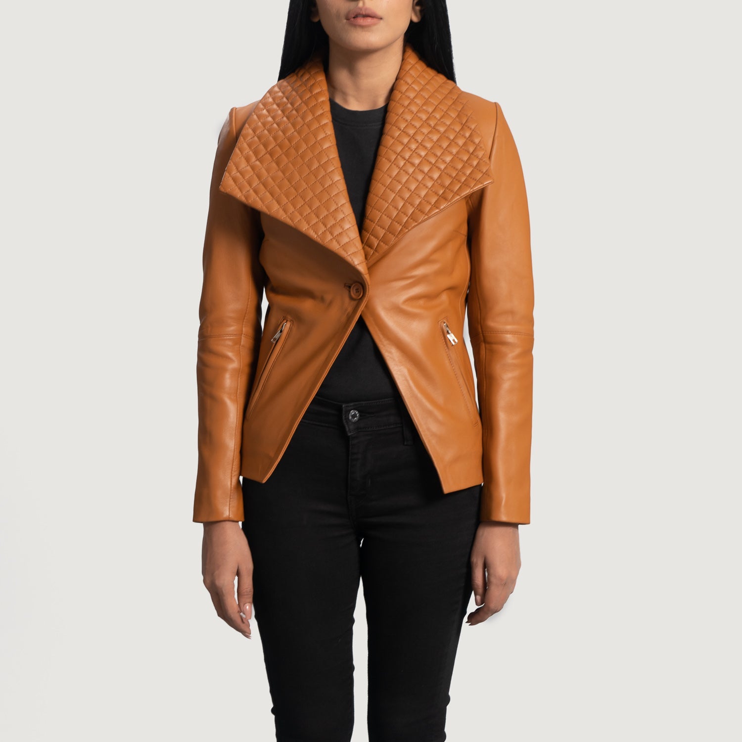 Women's Lee Tan Brown Leather Blazer – The Jacket Maker
