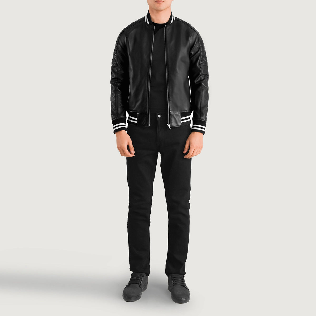 Pascal Black Leather Varsity Jacket For Men – TheJacketMaker