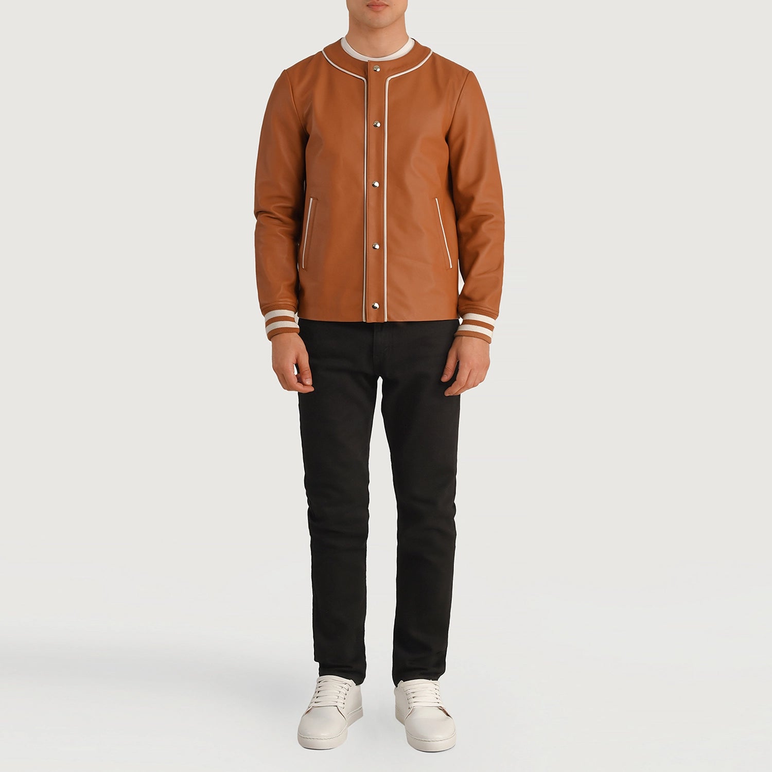 Tan varsity jacket 2025