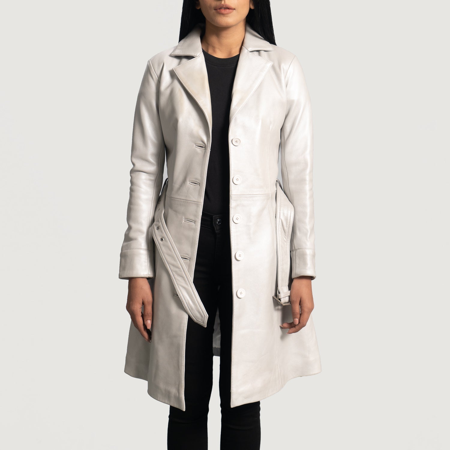 Silver trench coat womens top