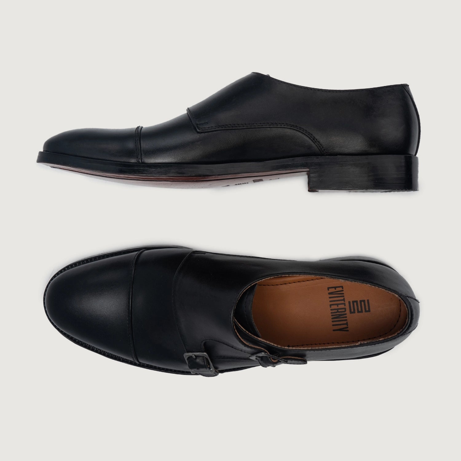 Mens black leather monk shoes new arrivals