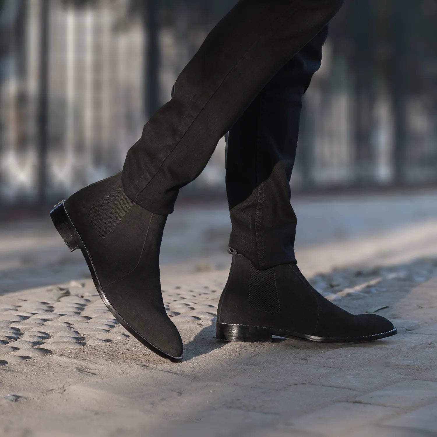 Black suede ankle boots mens discount